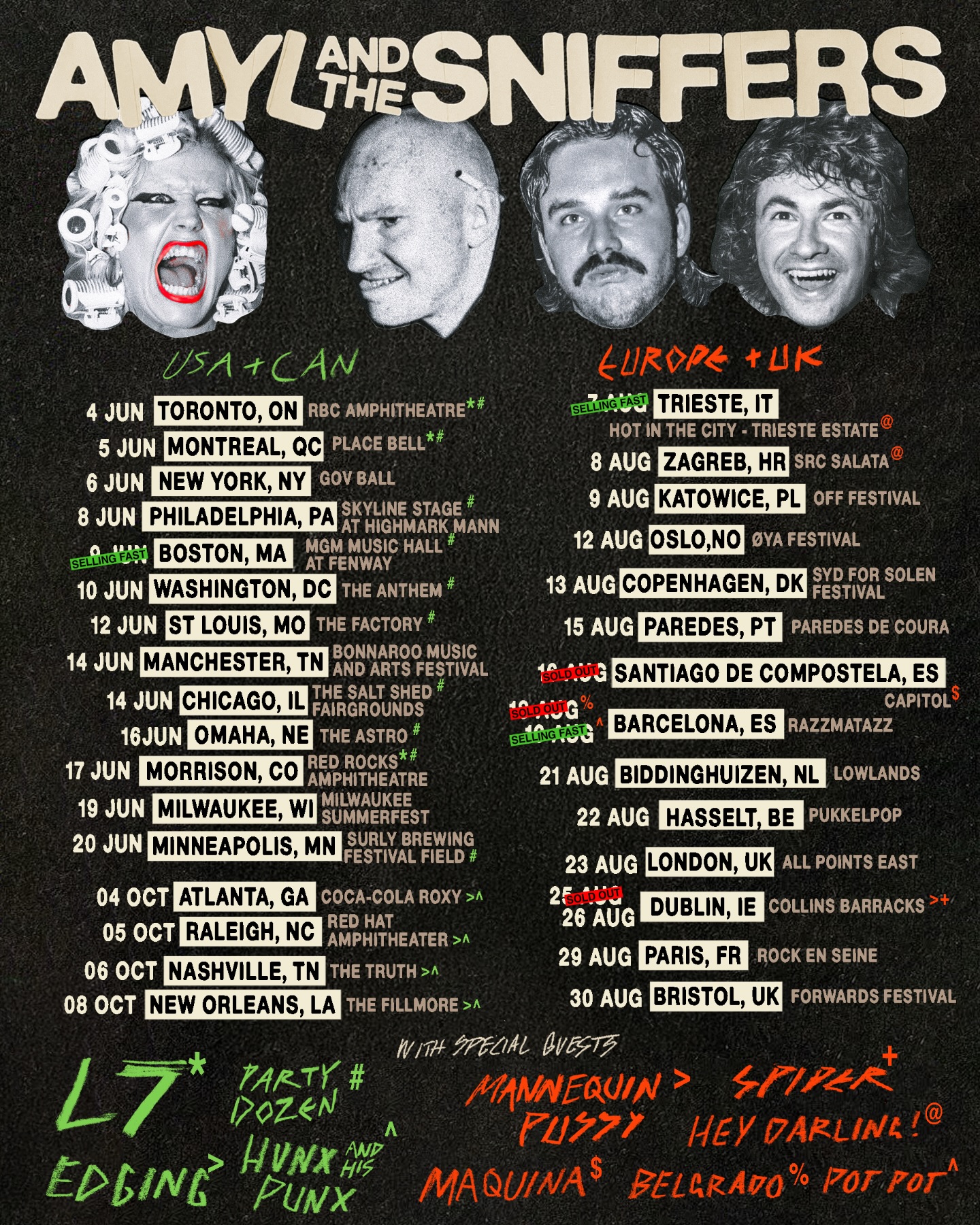 Amyl and The Sniffers Tour Poster 2026